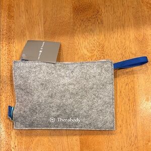 NWT Therabody Luxury Airline Travel Amenity Kit - Gray with Blue Accents